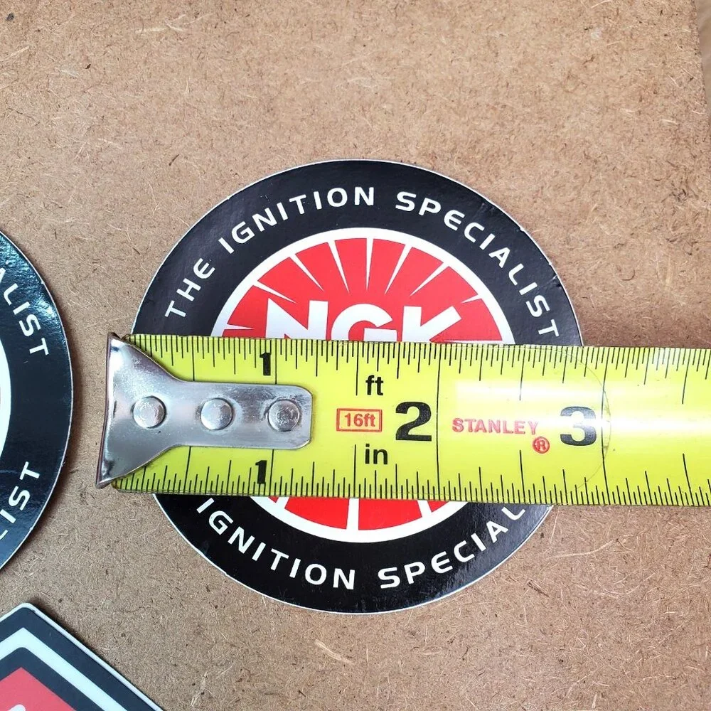 Lot of 3 NGK Spark Plugs Racing Decals Stickers NHRA Nascar Hot Rod Tool Box 3